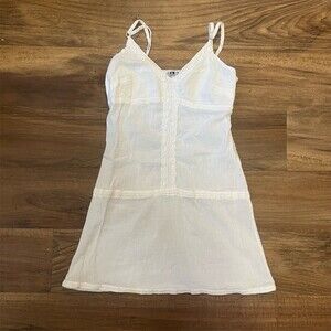 Favori Slip Sundress Womens Size S White Lace Trim Mini Cottagecore